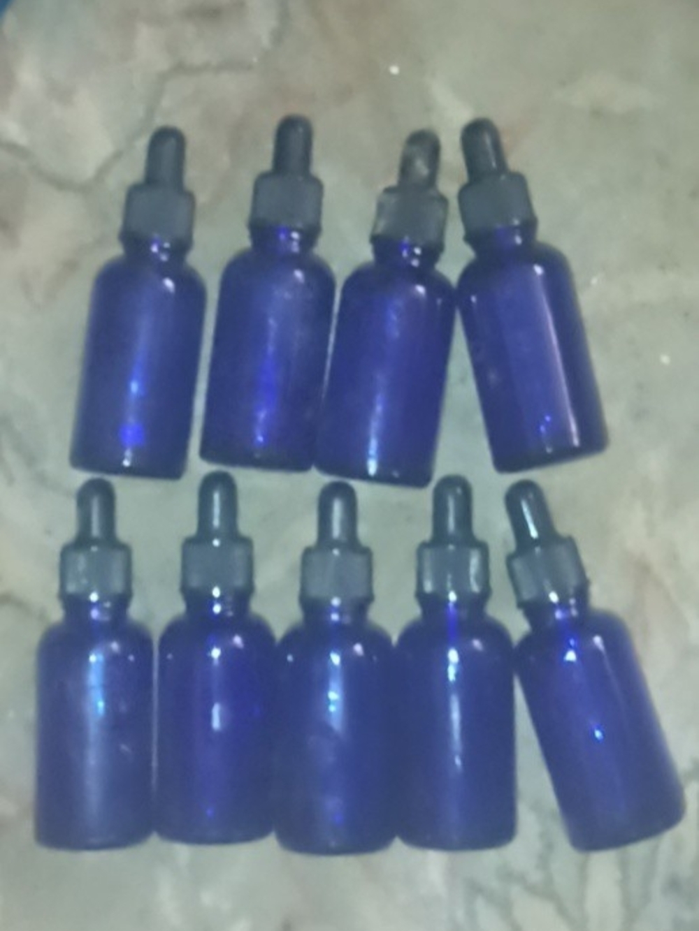 Cobalt Blue Glass Dropper Bottles for Women Skincare - Pack